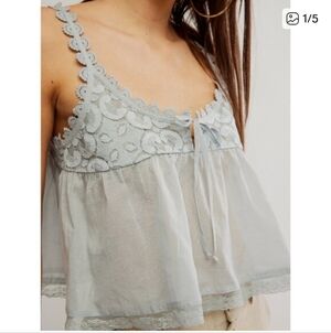 Free People Lace Trim Sheer Camisole